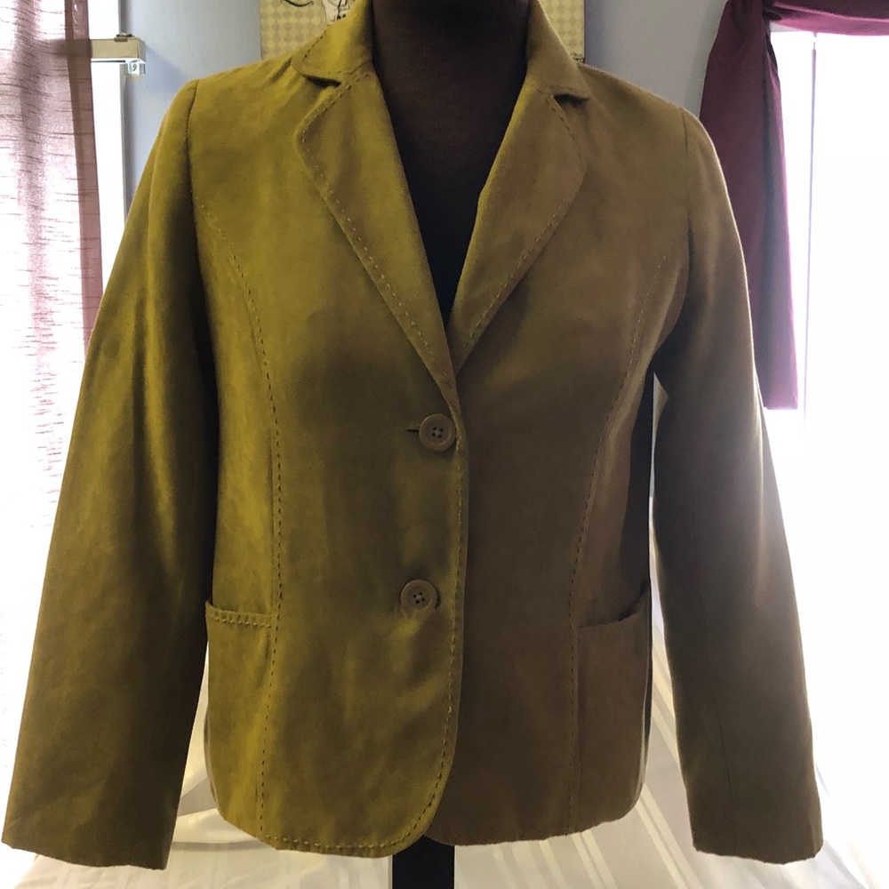 Olive brushed velour fabric